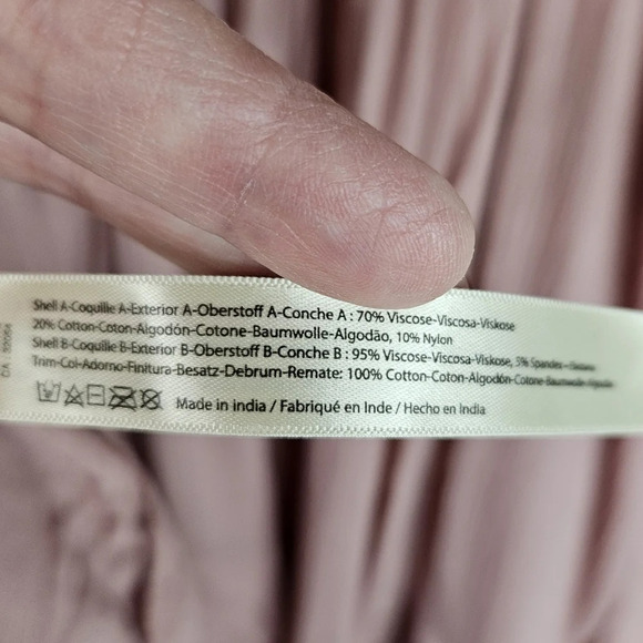 Free People Womens Adella V-Neck Sleeveless Pastel Pink Ruffle-Lace Mini Sz S - Picture 12 of 14